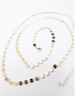 mini disc belly chain in gold