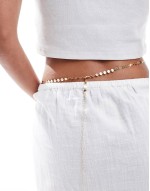 mini disc belly chain in gold