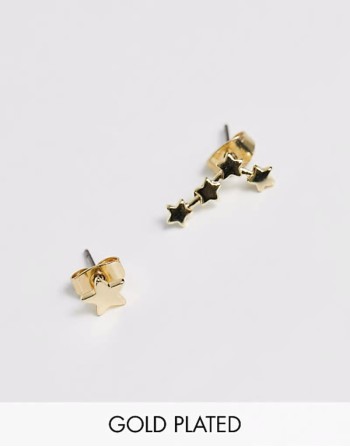 18K plated star constellation studs in gold