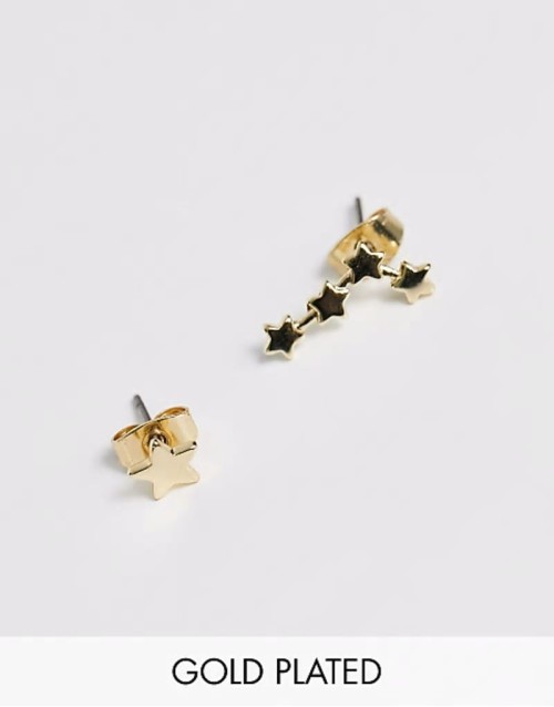 18K plated star constellation studs in gold