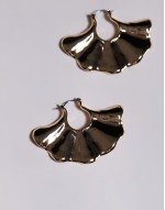 Sets Of 3 fan wave hoop earrings in gold resin and 18k gold plated