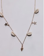 shell beaded belly chain in gold