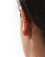 overlapping ear cuff in gold plated