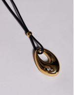 chunky pendant cord necklace in 18k gold plated