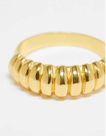 18ct gold vermeil chunky stacking ring