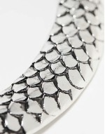 unisex oversized snake necklace in silver