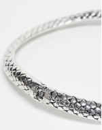 unisex oversized snake necklace in silver