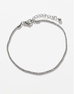 waterproof stainless steel twisted rope chain bracelet in silver tone
