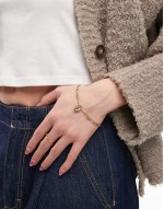 Loss Sale 18ct gold vermeil heart padlock charm bracelet