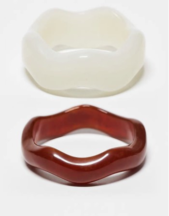 pack of 2 resin bangles in wavy design