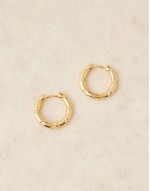 crystal set hoop earring in 18k gold plated