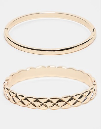pack of 2 bangle bracelets in gold