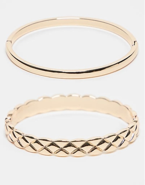 pack of 2 bangle bracelets in gold