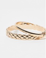 pack of 2 bangle bracelets in gold