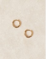 polished molten micro hoop earrings in 18k gold plated