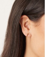 polished molten micro hoop earrings in 18k gold plated