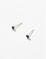 3mm round lapiz stud earrings in sterling silver
