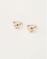 small hoop earrings with stud detail in gold