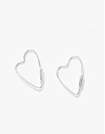 14mm heart hoop earrings in sterling silver