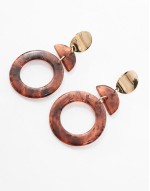 statement resin shape drop earrings in tort