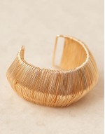 wire wrapped cuff bracelet in gold tone