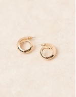 hoop earrings in curly design in gold tone