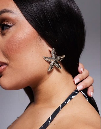 starfish earrings in gold