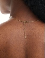 14k gold plated necklace with real rose quartz detail