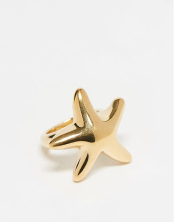 18ct gold vermeil chunky starfish ring