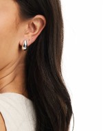 Other Stories teardrop stud earrings in silver