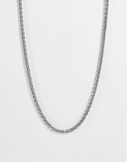 unisex chain necklace in silver