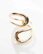 cuff bracelet with wrap around open design in gold tone