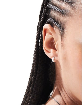 8mm rounded hoop earrings in sterling silver