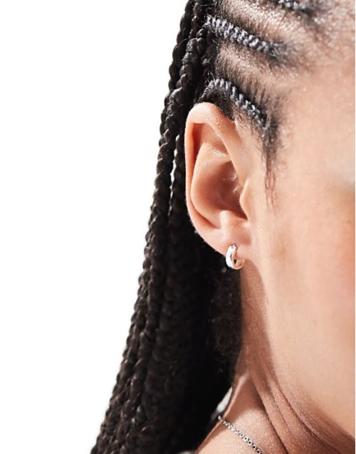 8mm rounded hoop earrings in sterling silver