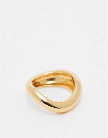 14k gold plated ring with wave design