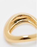 14k gold plated ring with wave design