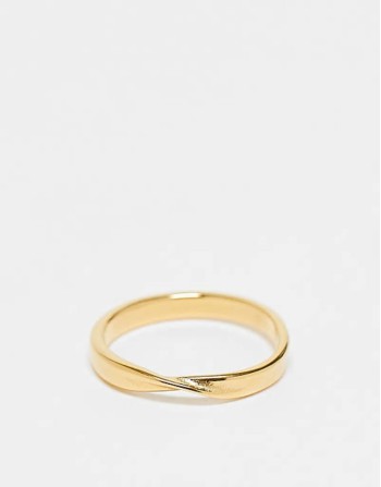 stainless steel twist ring in gold tone