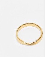 stainless steel twist ring in gold tone