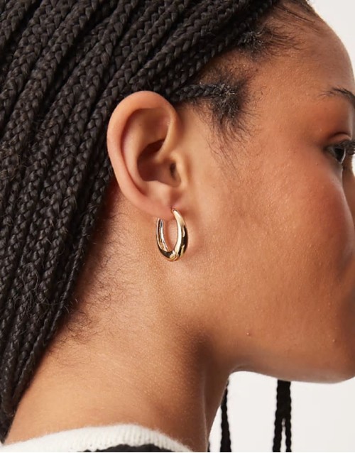 oval hoop earrings in gold