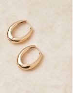 oval hoop earrings in gold