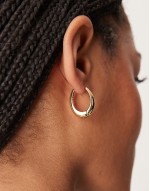 oval hoop earrings in gold