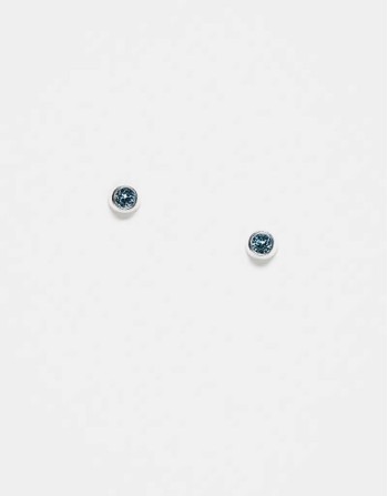 march birthstone aqua crystal stud earrings