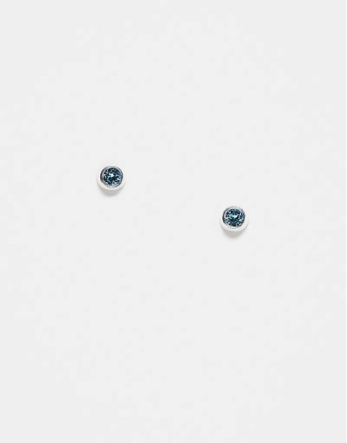 march birthstone aqua crystal stud earrings
