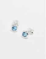 march birthstone aqua crystal stud earrings