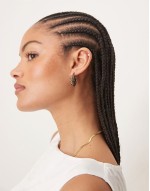 hoop earrings with filigree detailing in gold tone