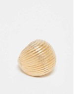 ring with textured dome detail  in brushed gold tone