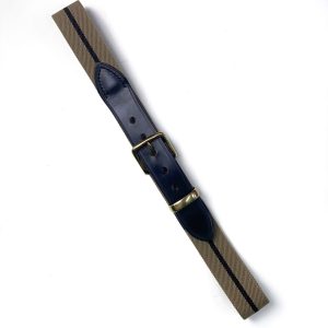 Bredon Belt, Gold Buckle | Khaki-Brown Stripe