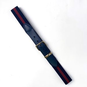 Bredon Belt, Gold Buckle | Navy-Red Stripe